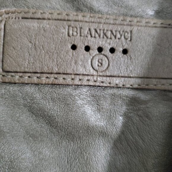 BLANKNYC Olive Green Vegan Leather Suede Drape Moto Jacket Sz S - Picture 8 of 9